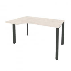 Стол эргономичный левый на П-образном м/к ОНИКС О.МП-СА-2Л Денвер Светлый/Антрацит / ONIX O.MP-SA-2L