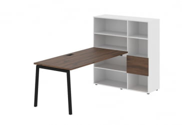 Рабочая станция ЕДИС ЕЛРСТ 1217 Дуб Денвер темный Черный Белый / EDIS ELRST