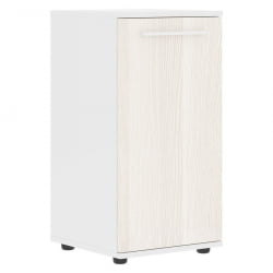 Шкаф колонка с глухой малой дверью ЕДИС ЕЛCС 42.1 Ясень Траун Белый Белый / EDIS ELCS