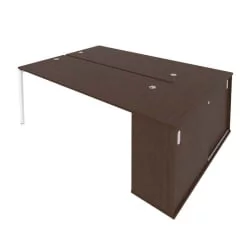 Рабочая станция с опорным шкафом-купе Метал Сйстем Б.РС-СШК-1.5 Венге/Белый / Metal System