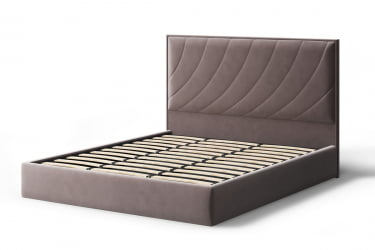 Кровать СОФИЯ 2000*1400мм (без опор), велюр Бренди лайт 05 (кофе), (б/основания, б/матраса)