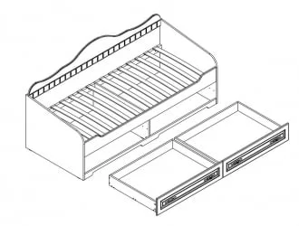 Кровать с ящиками Прованс №8 Бодега белая Патина премиум