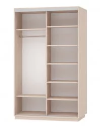 Шкаф-купе белый Экспресс Дуо Элемент 1400х2400х Белый снег / 1400х2400h