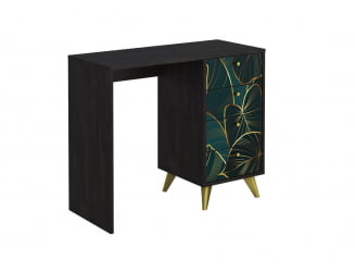 Стол письменный с тумбой Фьюжн СП-006 АРТ Угольный камень/TROPICAL