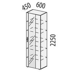 Шкаф-витрина большой (лев/прав) Монако 605.06