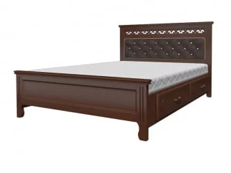 Кровать Грация 200х140 с выкатными ящиками Орех