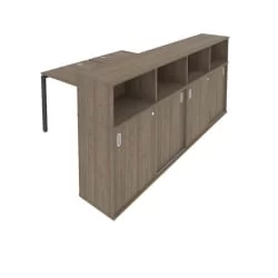 Рабочая станция с опорным шкафом-купе Метал Сйстем Б.РС-СШК-4.2 Вяз/Антрацит / Metal System