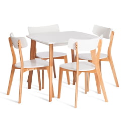 Стул Claire сиденье МДФ, опоры дерево гевея, белый / натуральное дерево, 48 x 49,5 x 81,5 x SH44см