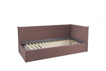 Кровать  0.9 Альба (Тахта) КМ.T-16 пудра (велюр)