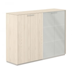 Шкаф средний двойной Атлас НЗ-0305+НЗ-0335.ЙН.ЙН.ГЛМ Ясень Наварра / Atlas NZ-0305+NZ-0335.YN.YN.GLM