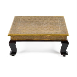 Столик Secret De Maison GOLDEN HAVELY ( mod. BJ-002) дерево манго, 46х46x18, этническая чеканка