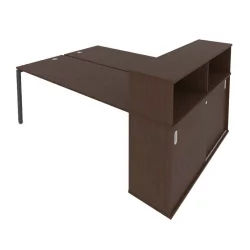 Рабочая станция с опорным шкафом-купе Метал Сйстем Б.РС-СШК-2.5 Венге/Антрацит / Metal System