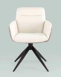 Стул Валдо молочный c бежевой экокожей / Waldo c