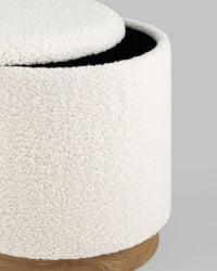 Пуф с ящиком Долли L тедди Белый