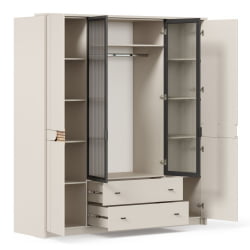 Шкаф четырехстворчатый Нильс ЛД 423.010.000 Кашемир/Дуб Тортуга