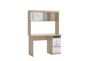 Письменный стол с надстройкой Форсаж MKF-05 Дуб сонома/белый