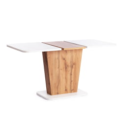 Обеденный стол ГЕНТ ЛДСП, 110-145кс68,6кс75,5 см, Дуб вотан/Белый / GENT 110-145x68,6x75,5