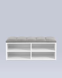 Обувница Хольст 2 белая велюр Серый