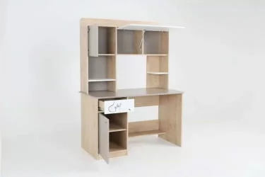 Стол компьютерный Котофей Дуб Ирландский Мокко Белый