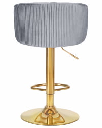 Стул барный ДОБРИН ДЭРCЙ ГОЛД (серый велюр (1922-19)) / DOBRIN DARCY GOLD