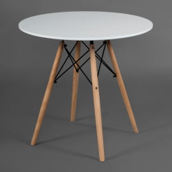 Обеденный стол CINDY NEXT (mod. 70-80 MDF) металл/мдф/бук, D70х75см, белый/натуральный