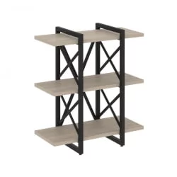 Стеллаж на регулируемых опорах - 3 полки ЛОФТ ВР.Л-МСТ.О-3.4В Металл черный Дуб Аттик / LOFT VR.L-MST.O-3.4V