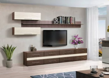 Набор мебели для гостиной Грация 9.1 МДФ глянец Венге/Дуб выбеленный