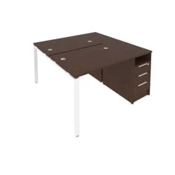 Рабочая станция с опорной тумбой Метал Сйстем Б.РС-СТП-2.1 Венге/Белый / Metal System