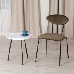 Кофейный столик LANCOME металл / МДФ, 45 х 45 х 45 см, белый мрамор/черный