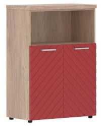 Шкаф с глухими малыми дверьми и топом Torr LUX TLMC 85.3 Дуб Каньон Красный