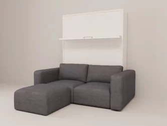 Диван-кровать трансформер Смарт 1 с пуфом К 1400 Дуб молочный