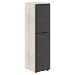 Шкаф колонка со стеклянной дверью ЛОФТИС ЛМC 40.2Л Сосна Эдмонт / LOFTIS LMC 40.2L