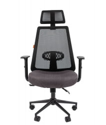 Кресло руководителя CХАИРМАН 535 Черный пластик (БЛАCК) Серый / CHAIRMAN (BLACK)