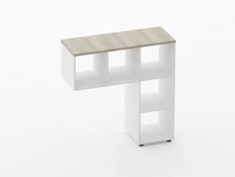 Стеллаж к столу Дека 9.07.11 Дуб Сантана светлый/Белый / Deka