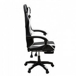 Геймерское кресло 1209-1 KINGQUEEN, цвет черный/белый, 1209-1-black-white-mass