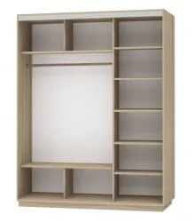 Шкаф-купе трехдверный Экспресс Медиум-1 1800х2200х Дуб молочный / 1800х2200h