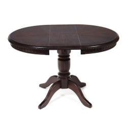 Стол СТЕФАНО круглый бук, мдф, Д90+30кс77см, Тобаcко / STEFANO D90+30x77см, Tobacco