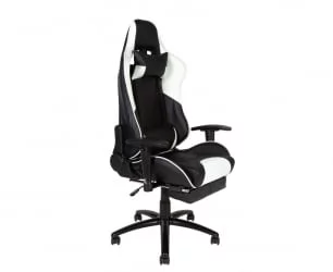 Игровое кресло Лотус ГТС РФ-8066Ф Черный/Белый / Lotus GTS RF-8066F