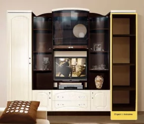 Стенка Александра 6 МДФ Венге/Млечный дуб