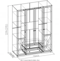 Шкаф для одежды и белья ADELE 9 Дуб Сонома (спальня)