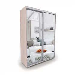 Шкаф-купе 2-х дверный Акцент-Сим З 1400х600  Ясень шимо светлый