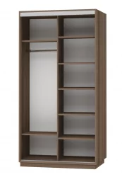 Шкаф-купе с зеркальными дверьми Экспресс Дуо Медиум 1200х2400х Ясень шимо тёмный / 1200х2400h