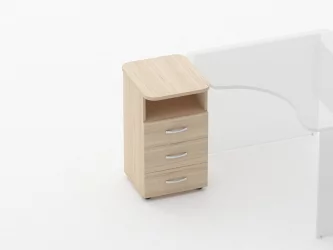 Тумба приставная на 3 ящика с нишей Глассй 3.10.13 Туя / Glassy