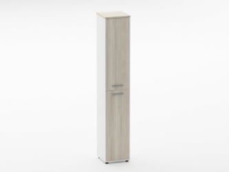 Шкаф 5 узкий закрытый Deka 10.23.16Л Дуб Сантана светлый/Белый