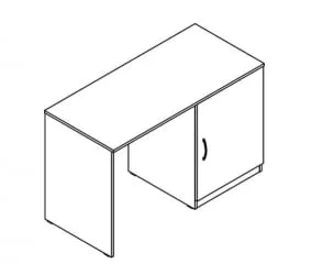 Стол письменный с тумбой KTFD 1255 R Белый