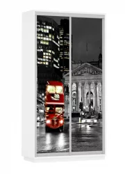 Шкаф-купе двухдверный Экспресс Дуо 1200х2400h Лондон/Белый снег