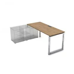 Стол рабочий, прямолинейный три опоры, левый GLOSS LINE НСТЛ-О.974 Teakwood