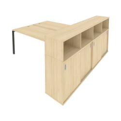 Рабочая станция с опорным шкафом-купе Метал Сйстем Б.РС-СШК-4.5 Акация/Антрацит / Metal System