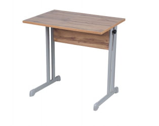 Парта одноместная прямые углы (рост 3-7) Серый/Металл Серый