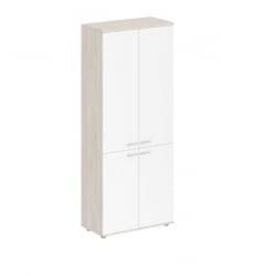 Шкаф высокий четырехдверный Сигма СГ.801.ОЛ.ВХ.ВХ Дуб светлый Белый / Sigma SG.801.OL.WH.WH